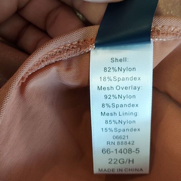 Gabifresh x Swimsuits For All Rose Gold One Piece Swimsuit Sz 22 G/H - Picture 11 of 12